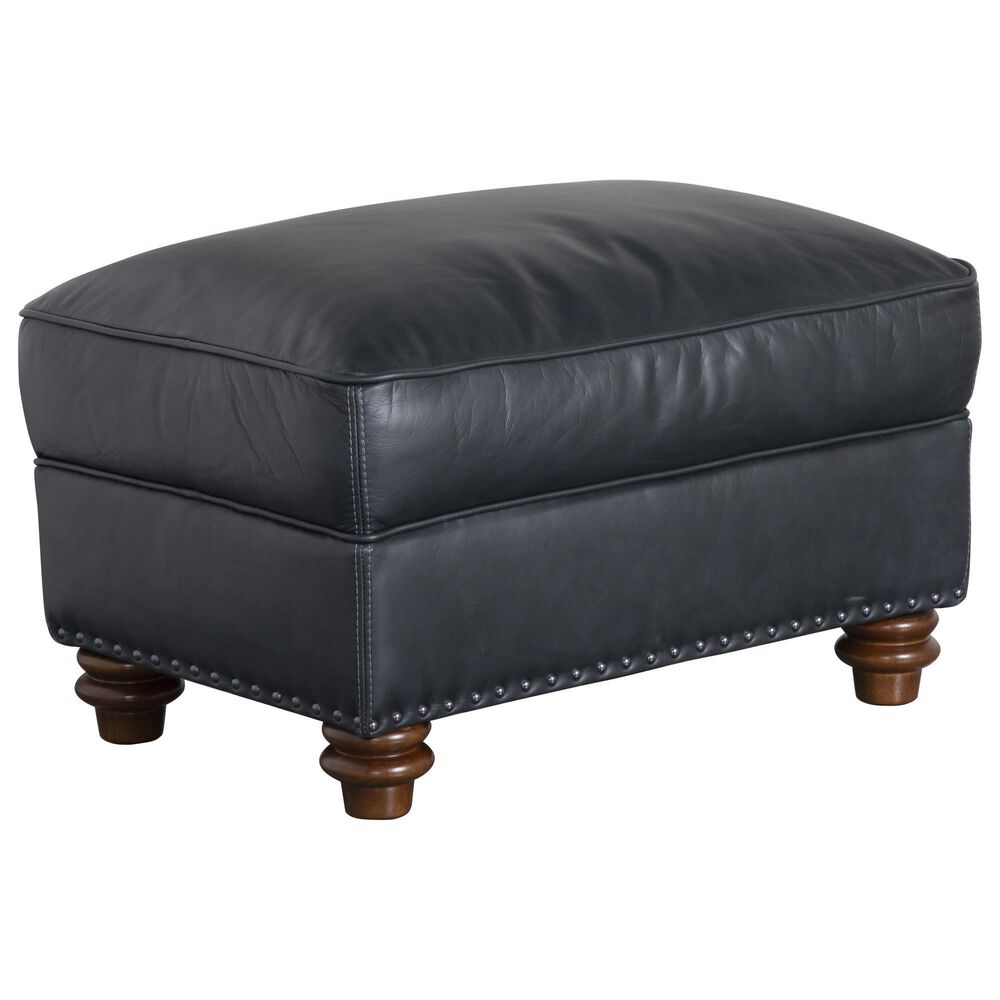 Sienna Designs Leather Ottoman in Volcano Blue, , large