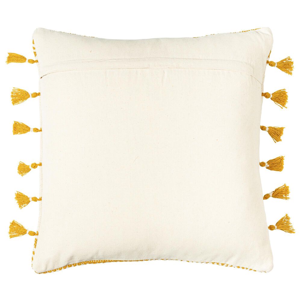 Surya Layton 18&quot; x 18&quot; Throw Pillow in Mustard and Off White, , large