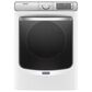 Maytag 5 Cu. Ft. Front Load Washer and 7.3 Cu. Ft. Gas Dryer Laundry Pair with Pedestal in White, , large