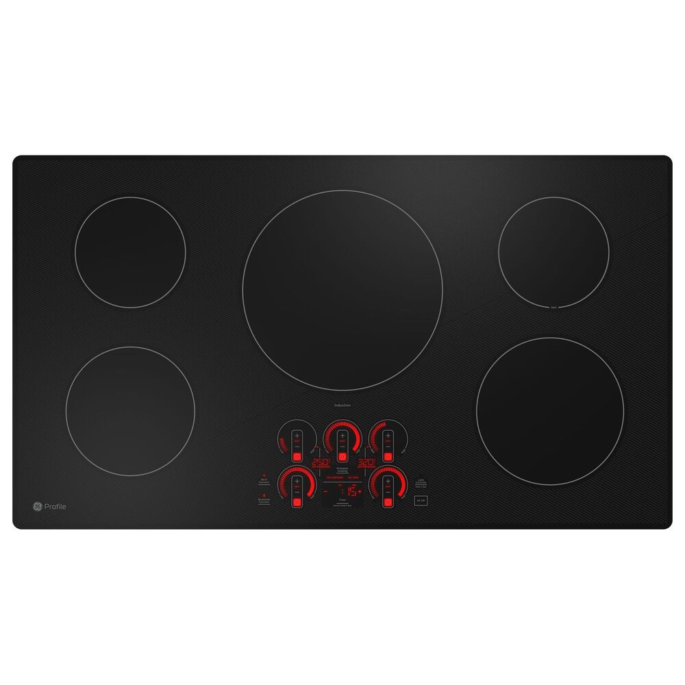 GE Profile 2-Piece Kitchen Package with Stainless Steel 30&quot; Built-In Combination Convection Wall Oven and 36&quot; Induction Cooktop in Black, , large