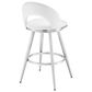 Blue River Charlotte Swivel Barstool with White Cushion in Brushed Stainless Steel, , large