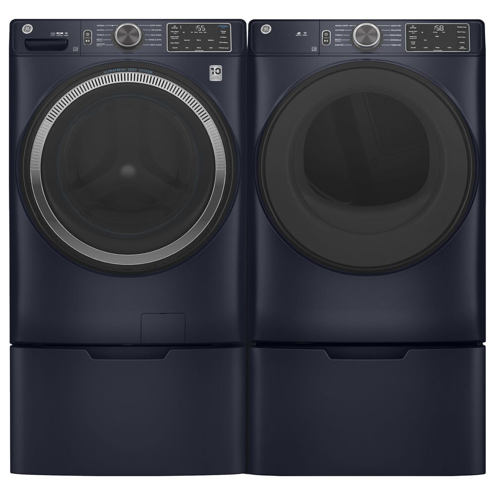 GE Appliances 4.8 Cu. Ft. Front Load Washer and 7.8 Cu. Ft. Electric Dryer Laundry Pair in Sapphire Blue, , large