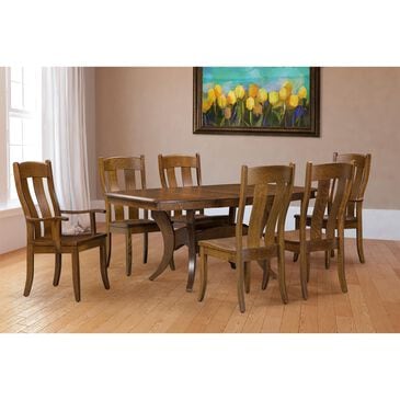 Trailway Llc Fort Knox Table with Storage Leaves and 6 Chairs in Aged Centennial Rustic Finish, , large