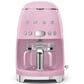 Smeg 47.34 Oz Drip Coffee Maker in Pink and Polished Chrome, , large