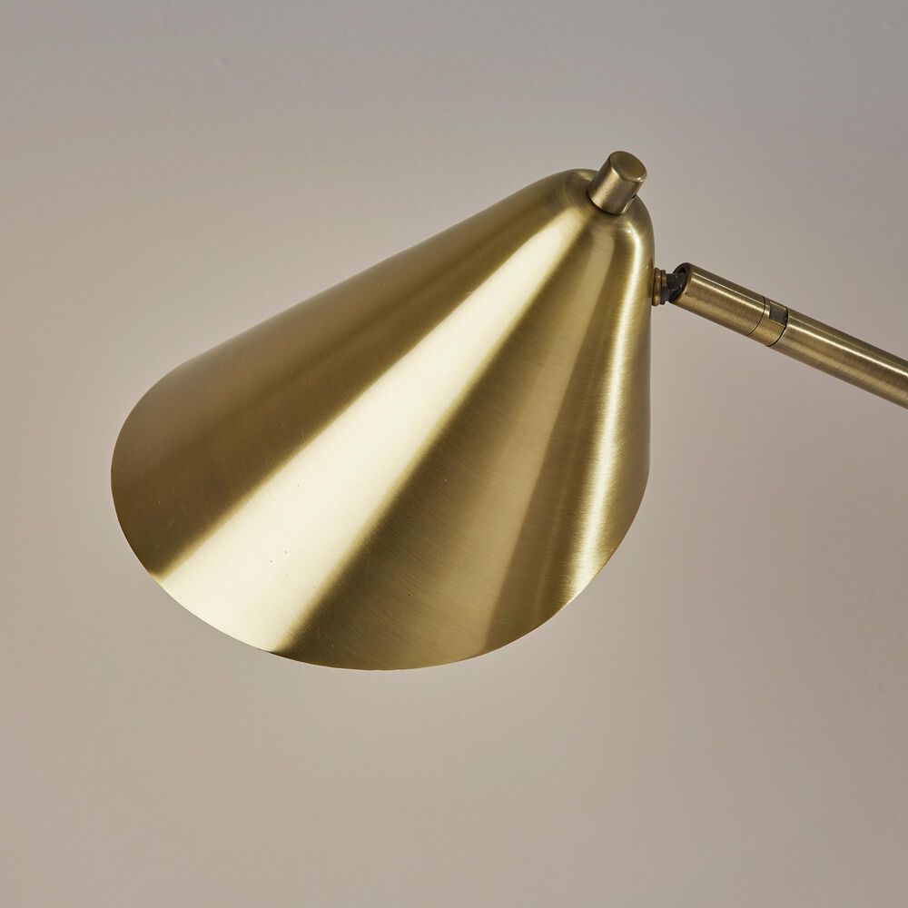 Adesso Hawthorne Desk Lamp in Antique Brass and Brown, , large