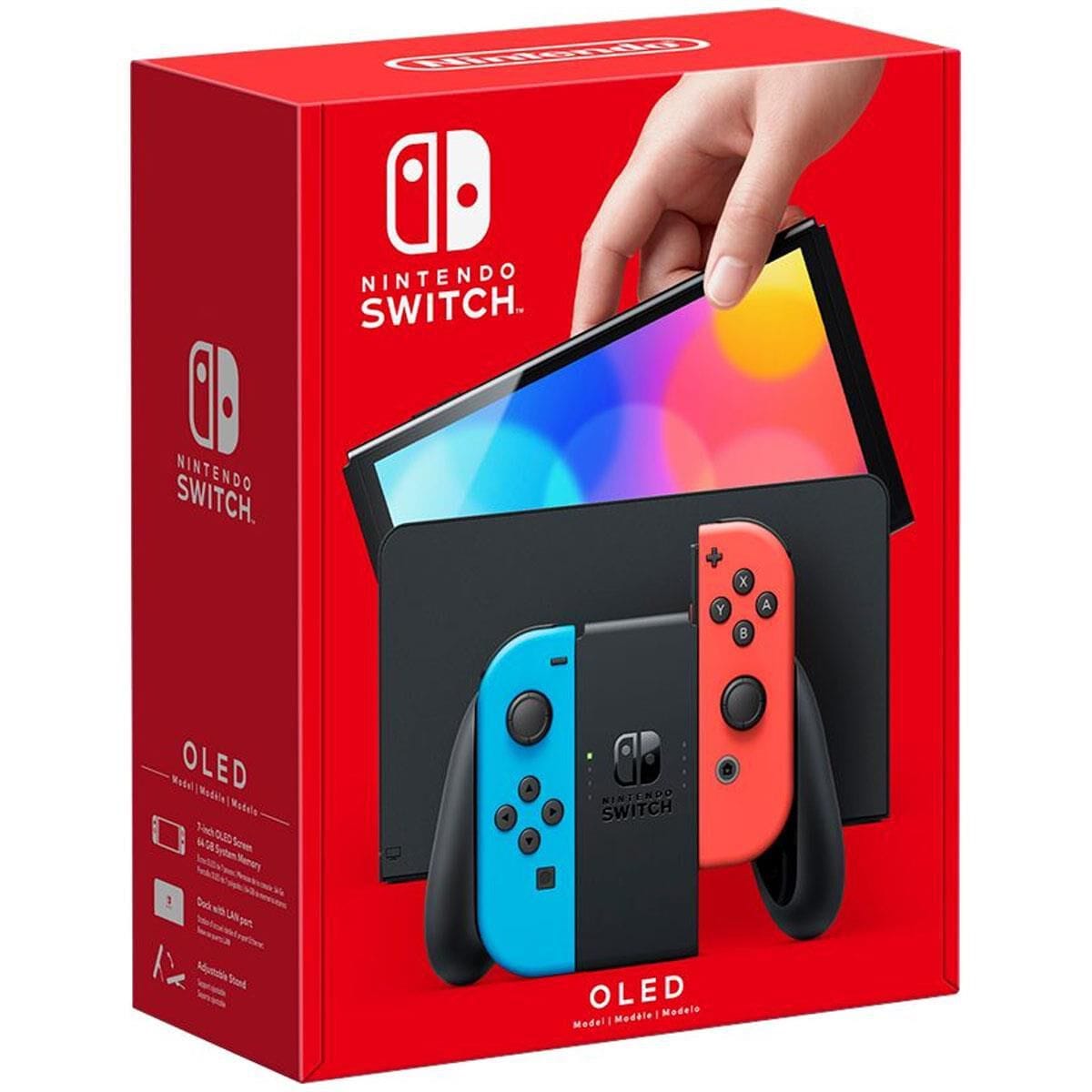 Nintendo Switch (OLED) with Neon Red & Blue Joy-Con | NFM