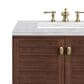 James Martin Amberly 36" Single Bathroom Vanity in Walnut with 3 cm Arctic Fall Solid Surface Top and Rectangular Sink, , large