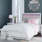 Signature Design by Ashley Altyra Full Panel Bed in White with LED Headboard, , large
