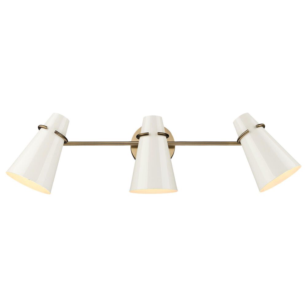 Golden Lighting Reeva 3-Light Bath Vanity with Glossy Ecru Shade in Modern Brass, , large