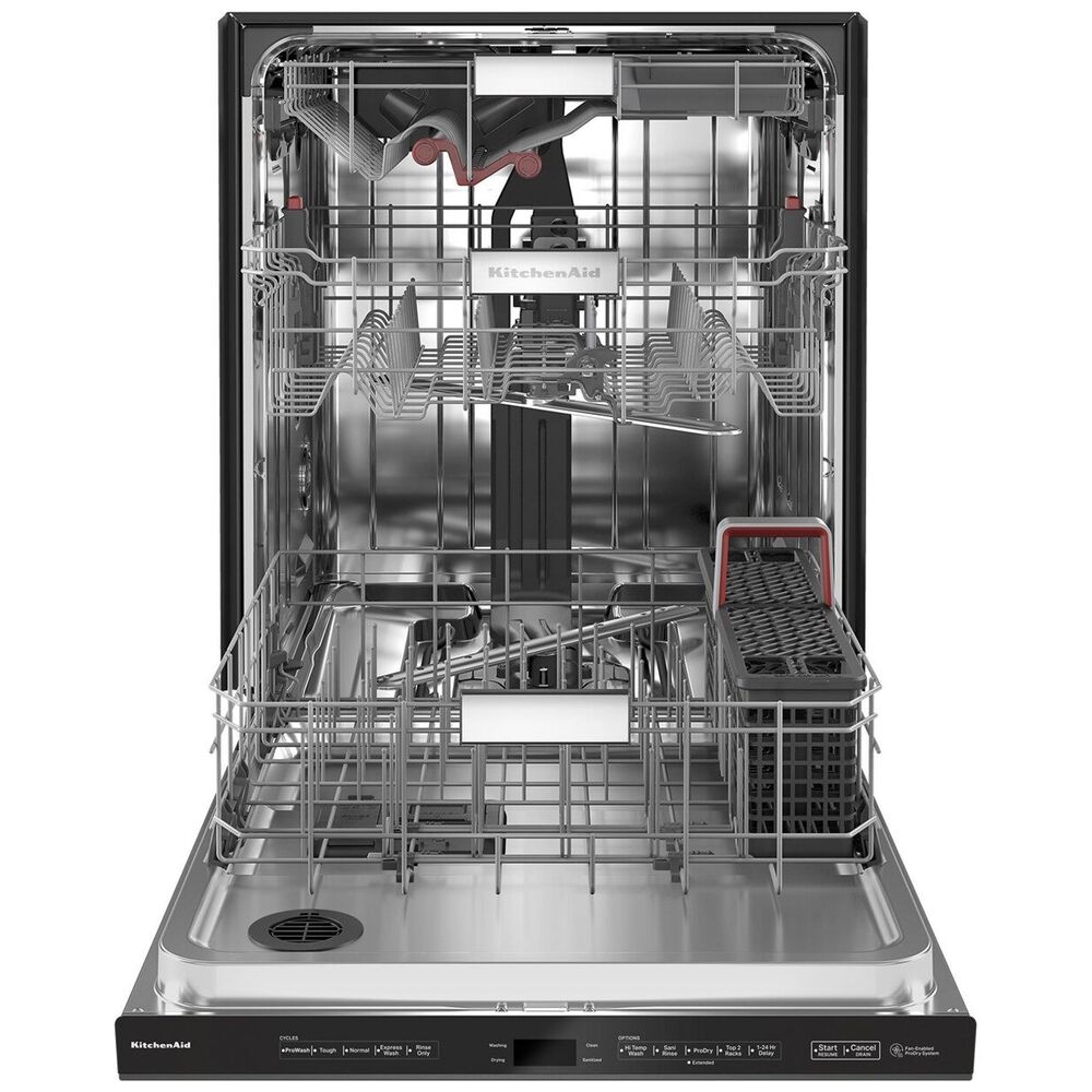 KitchenAid 24&quot; Built-In Pocket Handle Dishwasher with FreeFlex 3rd Rack and Top Control in Black Stainless Steel, , large