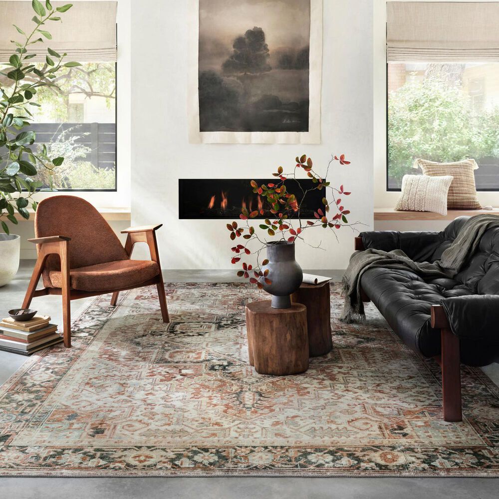 Magnolia Home Lenna LEA-03 8&#39;6&quot; x 11&#39;6&quot; Rust and Charcoal Area Rug, , large