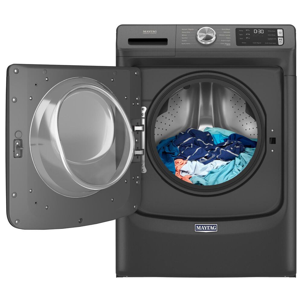 Maytag 4.8 Cu. Ft. Front Load Washer with Extra Power in Volcano Black, , large