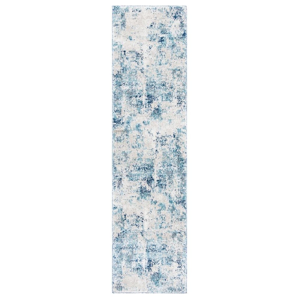 Safavieh Aston 2" x 8" Ivory and Blue Runner, , large