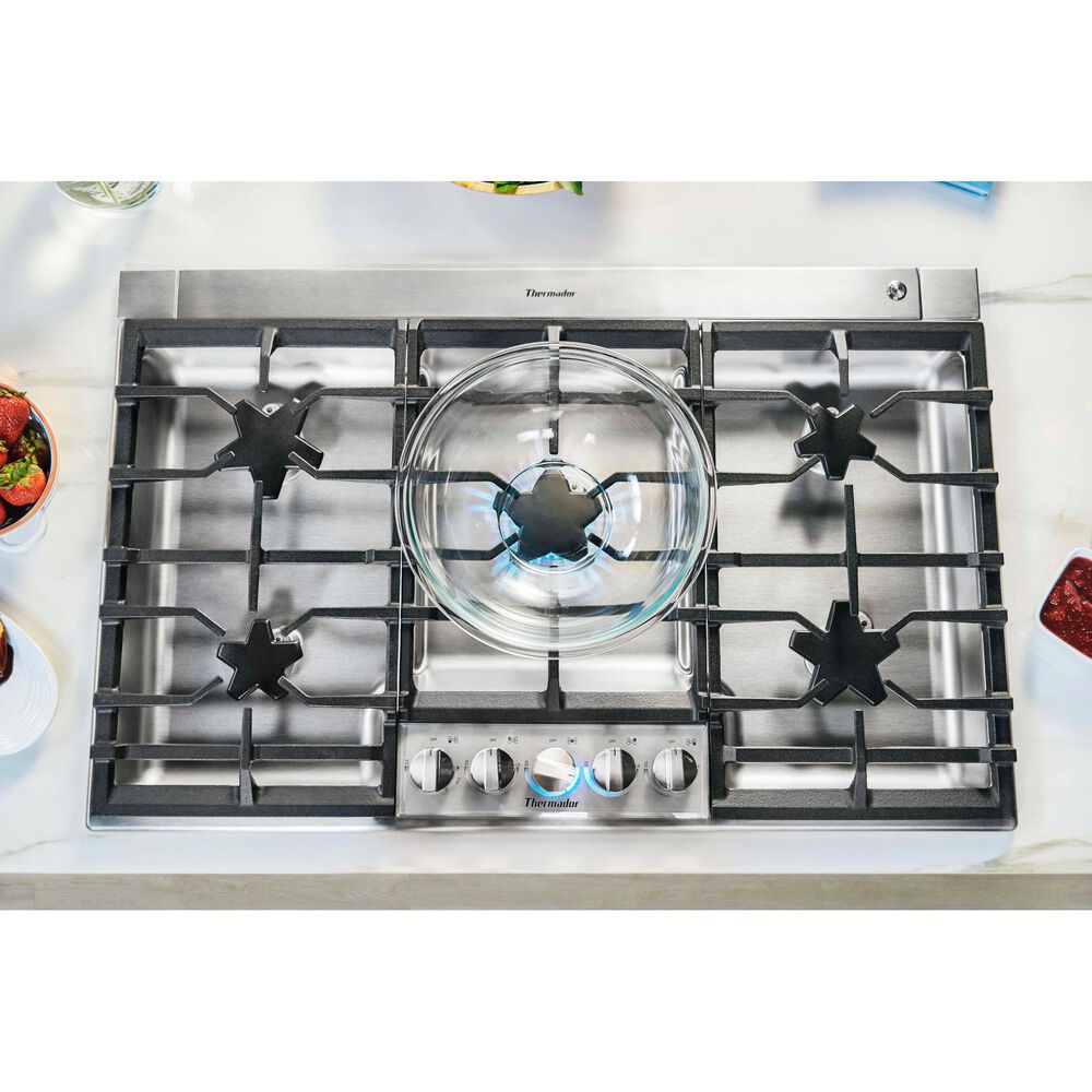 Thermador 36&quot; Masterpiece Pedestal Star Burner Gas Cooktop - Stainless Steel, , large