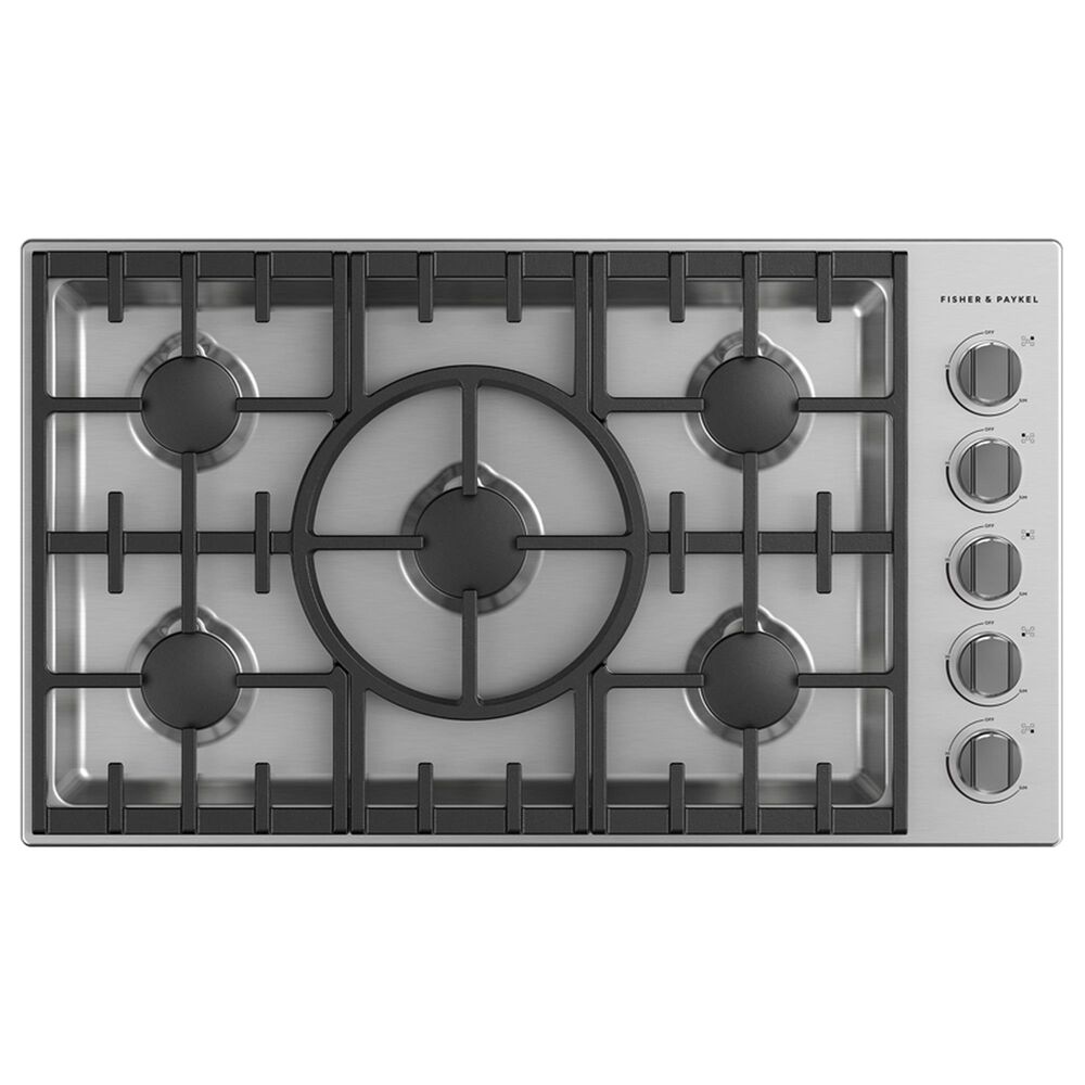 Fisher and Paykel 36" Gas Cooktop with 5 Sealed Dual Flow Burners in Stainless Steel, , large