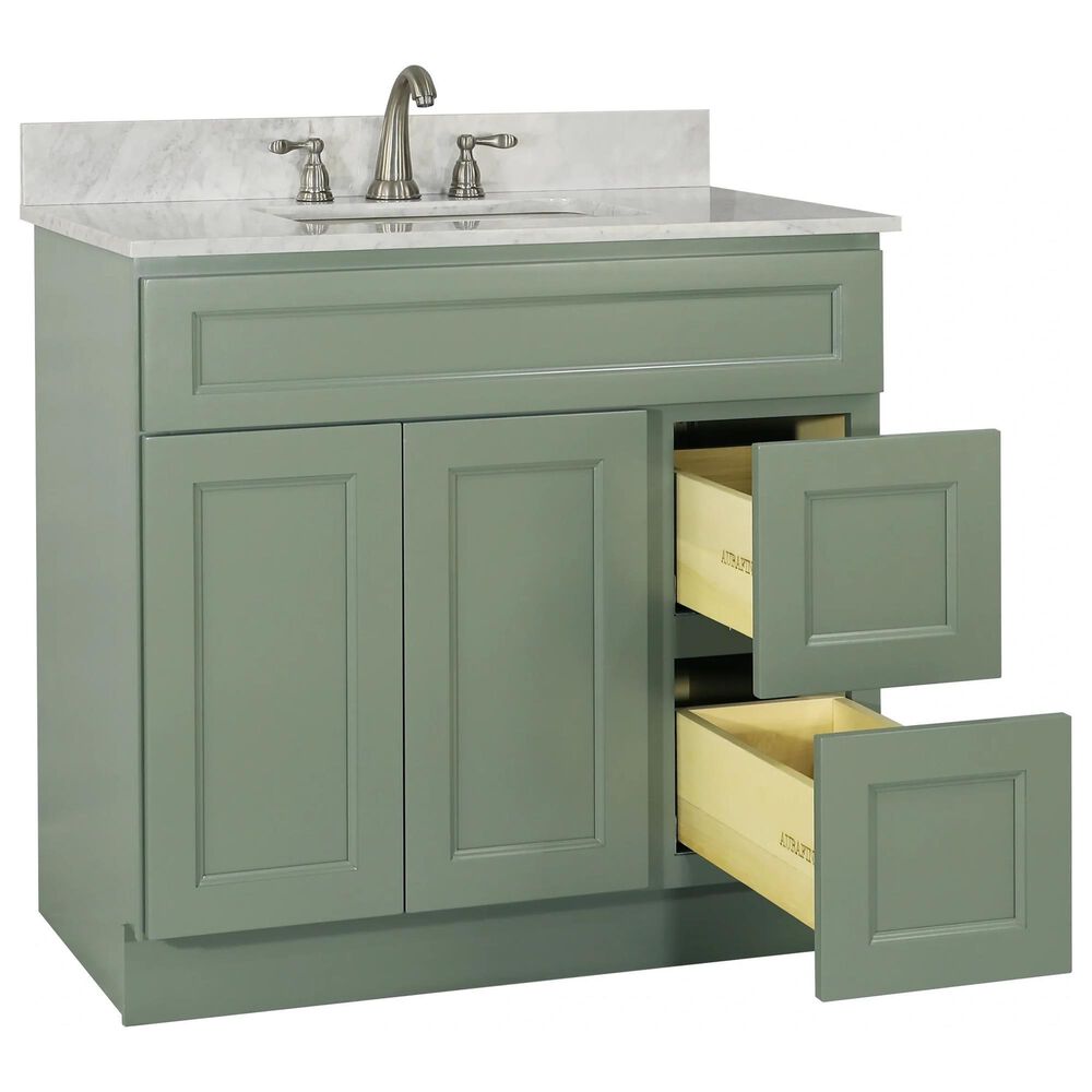 Magic Home 36 in. Transitional Green Bathroom Vanity Cabinet Freestanding  Combo Set with Single Sink Top, Shaker Cabinet, Drawers CS-WF195779AAD -  The Home Depot