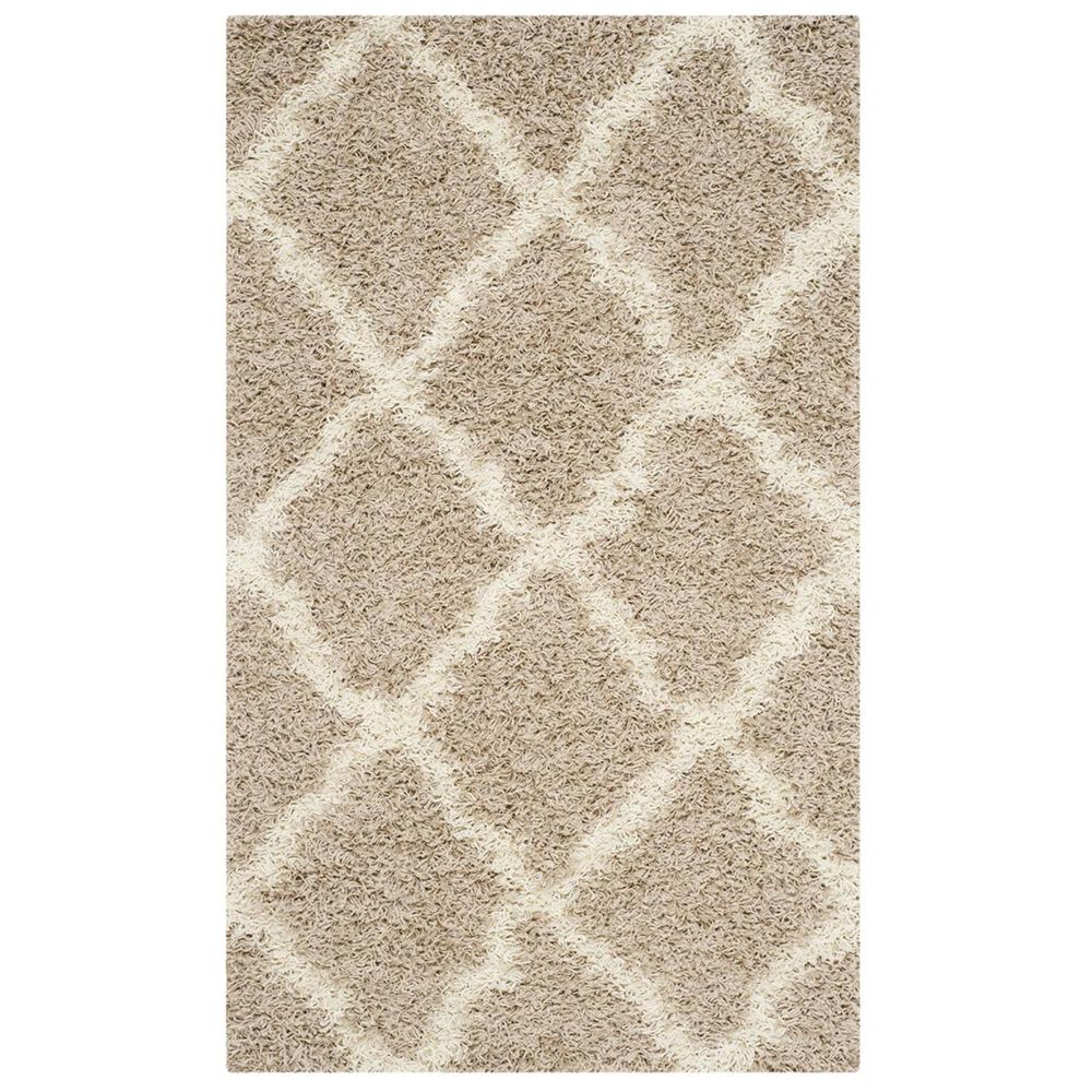 Safavieh Dallas Shag SGD257D-3 3" x 5" Beige/Ivory Area Rug, , large