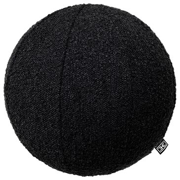 Eichholtz Palla 15" Round Throw Pillow in Boucle Black, , large