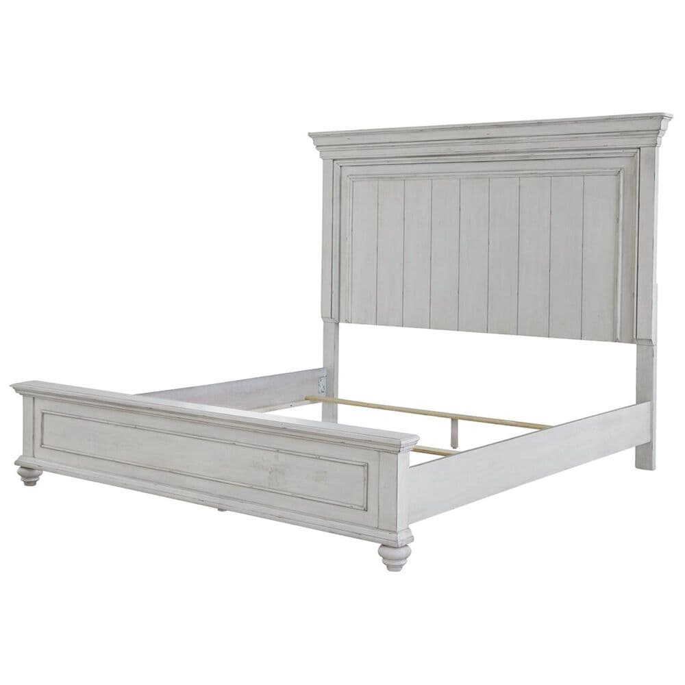 Signature Design by Ashley Kanwyn 4 Piece Queen Bedroom Set in Distressed Whitewash, , large