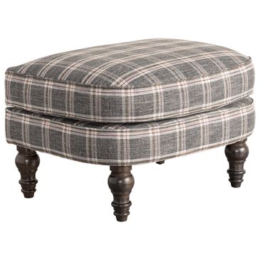 Smith Brothers Stationary Ottoman in Grey Tone Plaid, , large