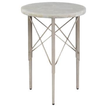Artistica Metal Bernard Round Spot Table in Champagne Leaf and White, , large