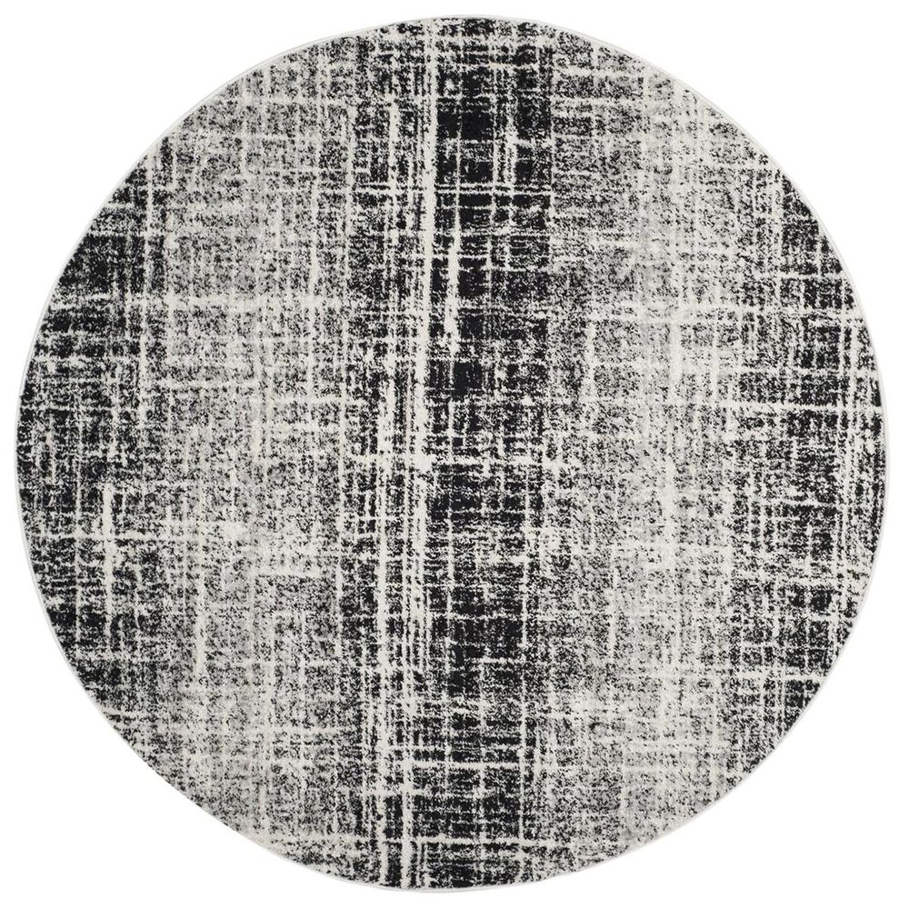 Safavieh Adirondack ADR116B 4&#39; Round Ivory and Black Area Rug, , large