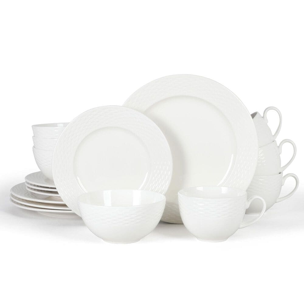 Gibson Home 16-Piece Dinnerware Set in White, , large