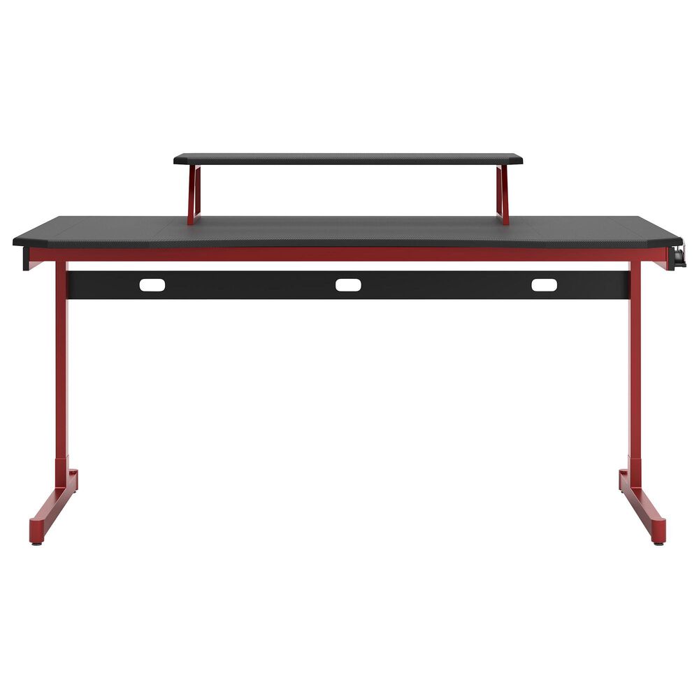 Signature Design by Ashley Lynxtyn Computer Desk with Raised Monitor Stand in Red and Black, , large