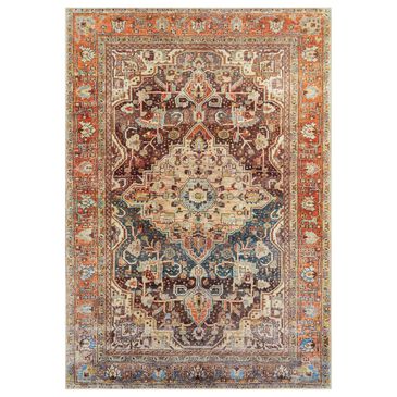 Surya Amelie AML-2343 6"7" x 9"2" Blue, Gray, Orange, Brown and Beige Area Rug, , large