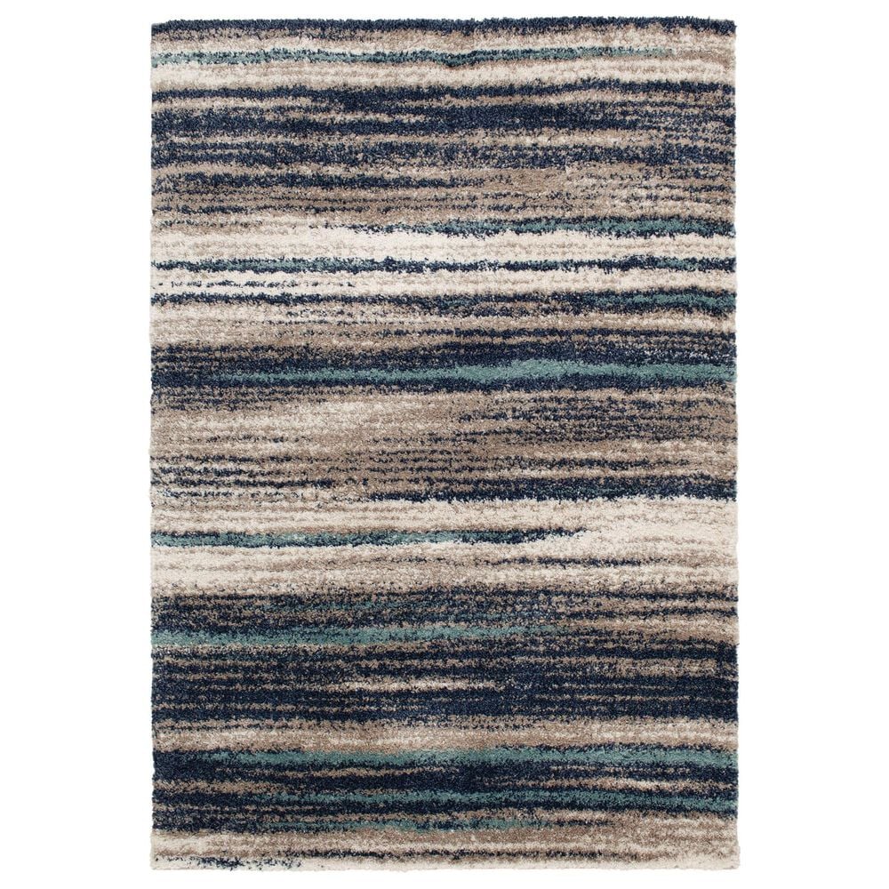 Central Oriental Tulsa Dunkerton 7"10" x 9"10" Blue Navy and Multicolor Area Rug, , large