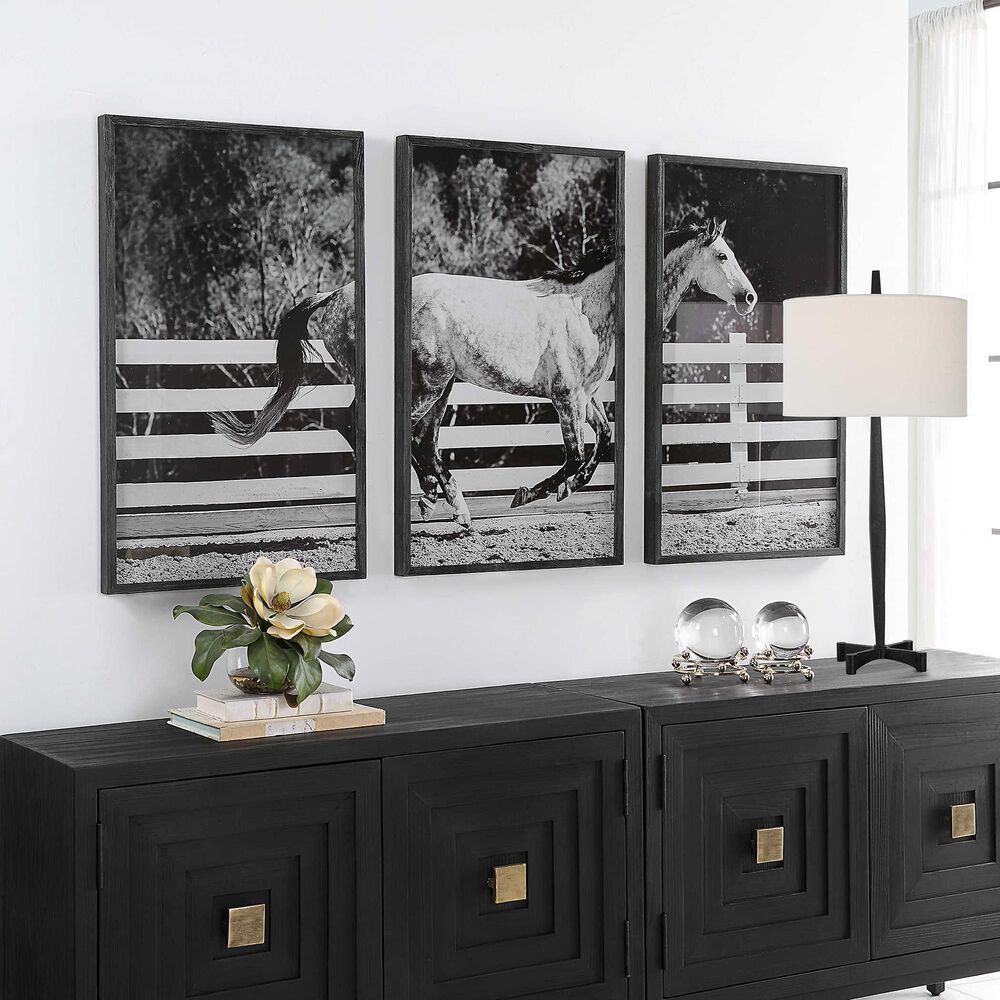 Uttermost Galloping Forward 35&quot; x 21&quot; Prints in Black &#40;Set of 2&#41;, , large