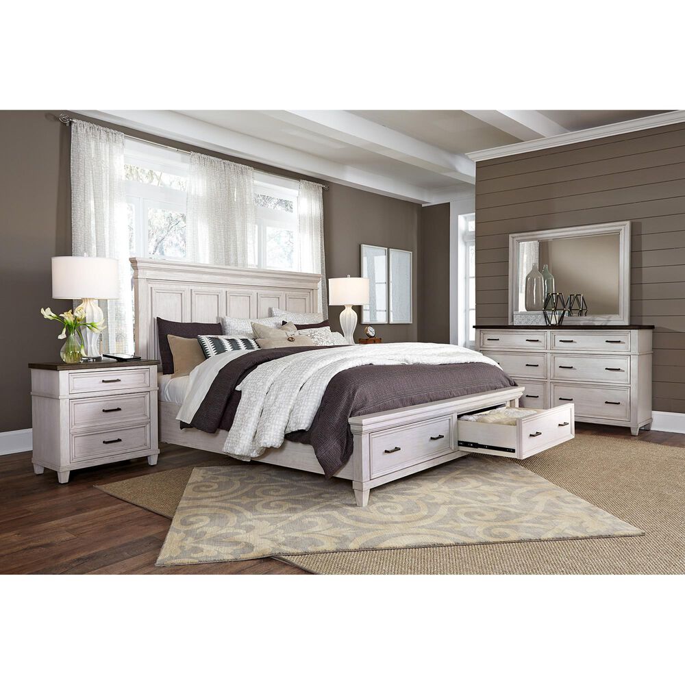 Riva Ridge Caraway King Storage Bed in Aged Ivory, , large