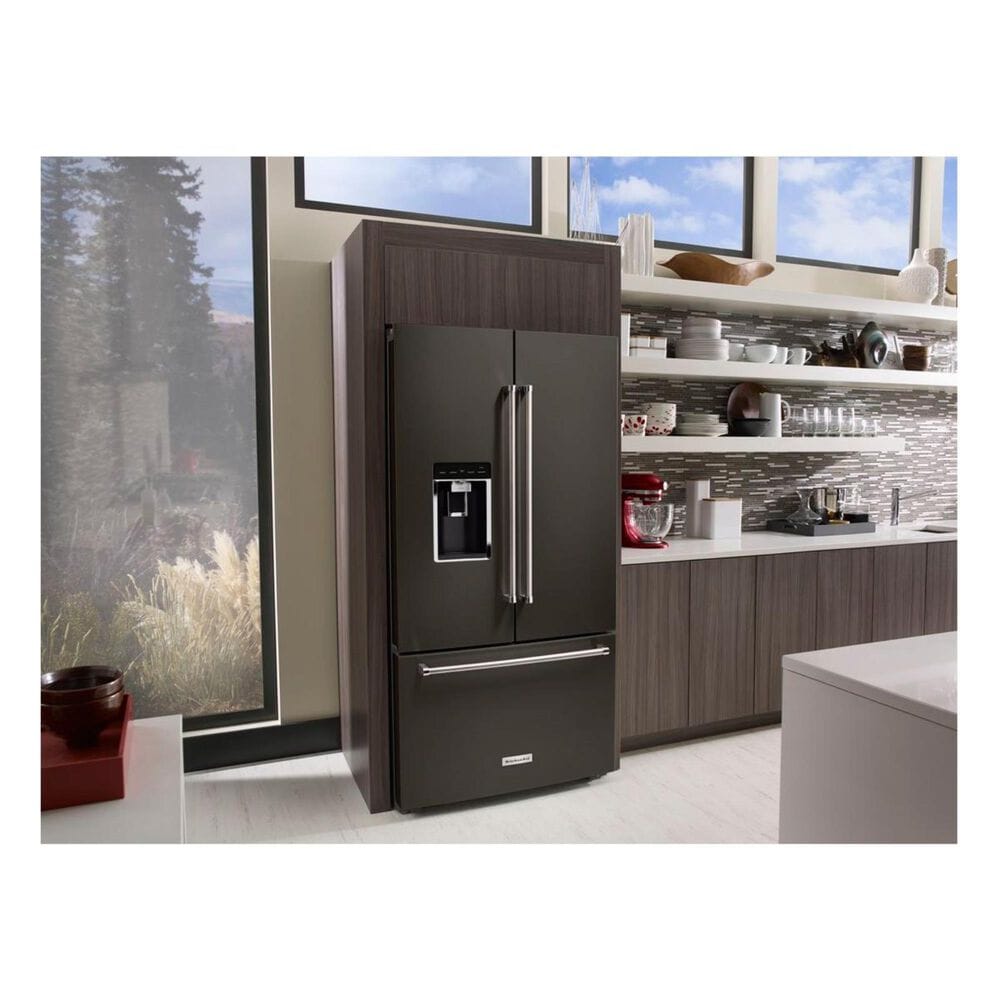 KitchenAid 23.8 Cu. Ft. 36&quot; Counter-Depth French Door Refrigerator with PrintShield Finish in Black Stainless, , large