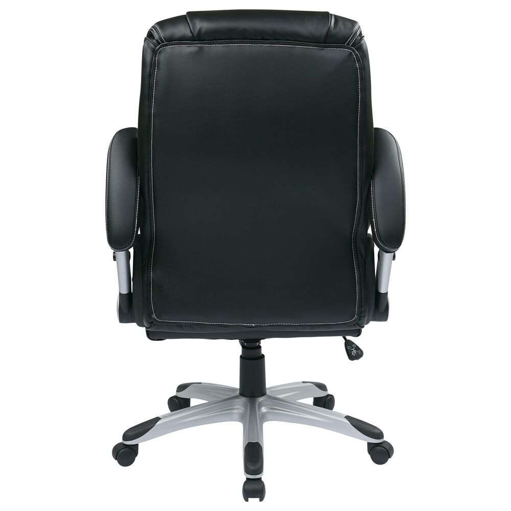 OSP Home Executive Bonded Leather Chair with Black Cushion, , large