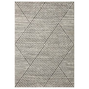 37B Fabian FAB-06 7"10" x 10" Charcoal and Ivory Area Rug, , large