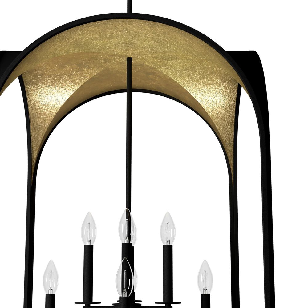 Hunter Dukestown 22&quot; 8-Light Pendant in Natural Iron and Gold Leaf, , large