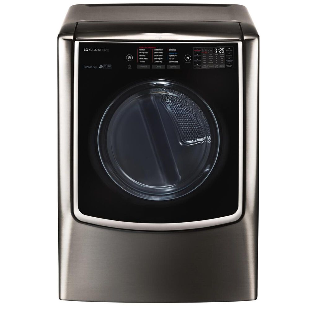 LG 5.8 Cu. Ft. Mega Capacity Washer and 9 Cu. Ft. Mega Capacity Gas Dryer w / Steam - Black Stainless Steel, , large