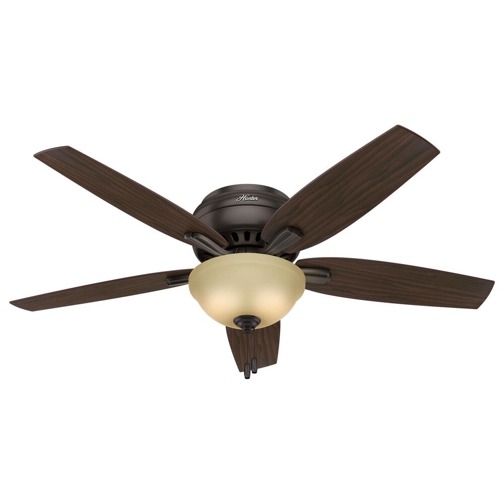 Hunter Newsome Low Profile 52" Ceiling Fan with Lights in Premier Bronze, , large