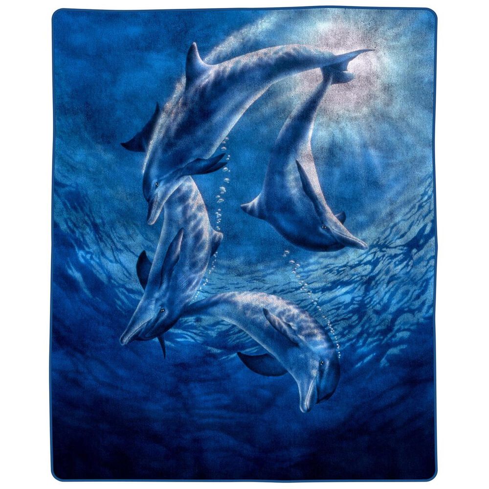 Timberlake Lavish Home Ocean Dolphins Pattern Fleece, , large