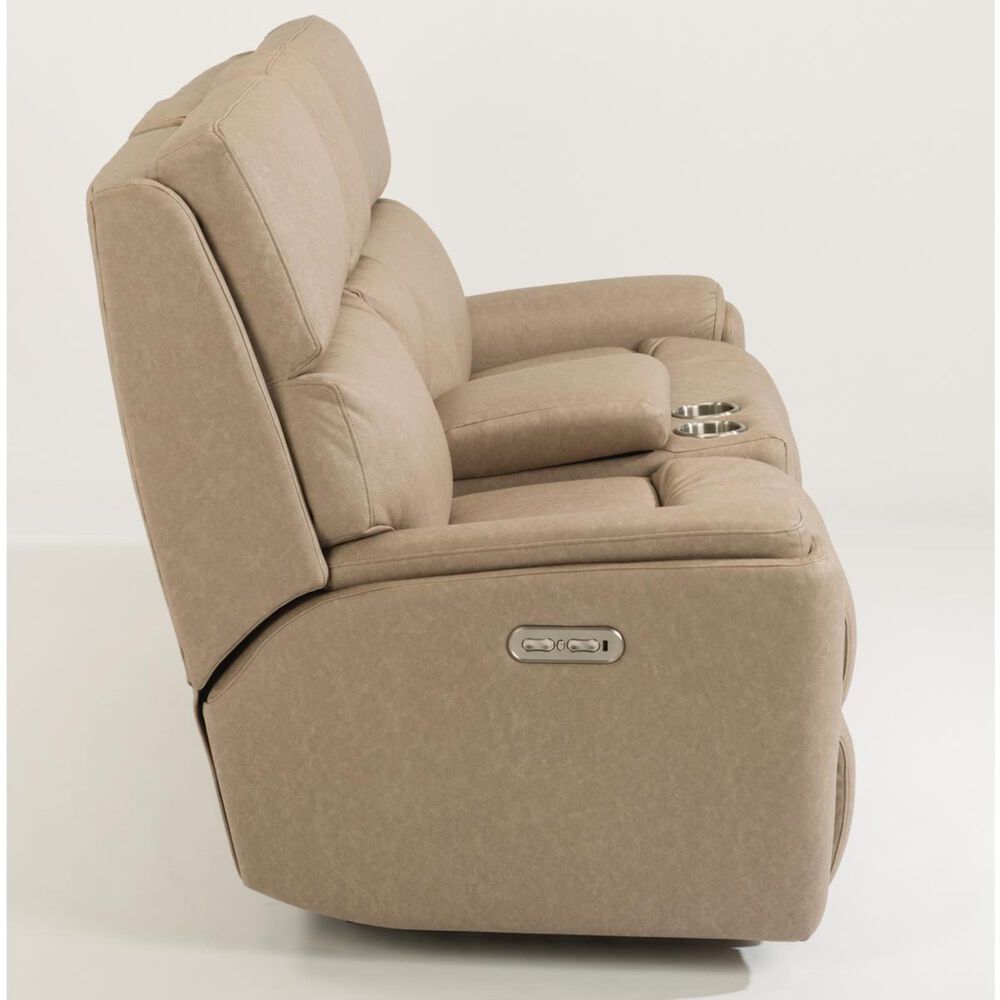 Flexsteel Rio Power Reclining Loveseat with Console in Flint, , large