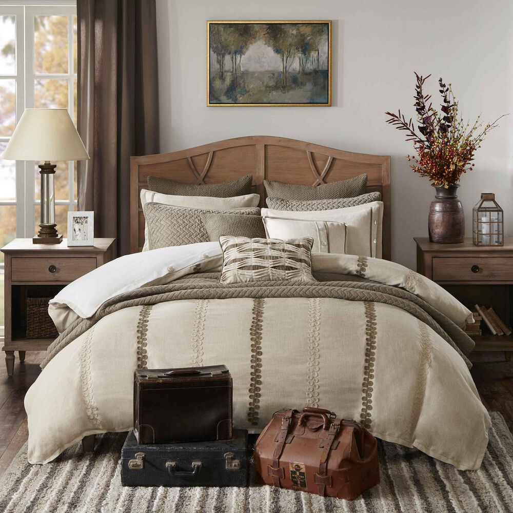 Hampton Park Chateau 9-Piece King Comforter Set in Linen, , large