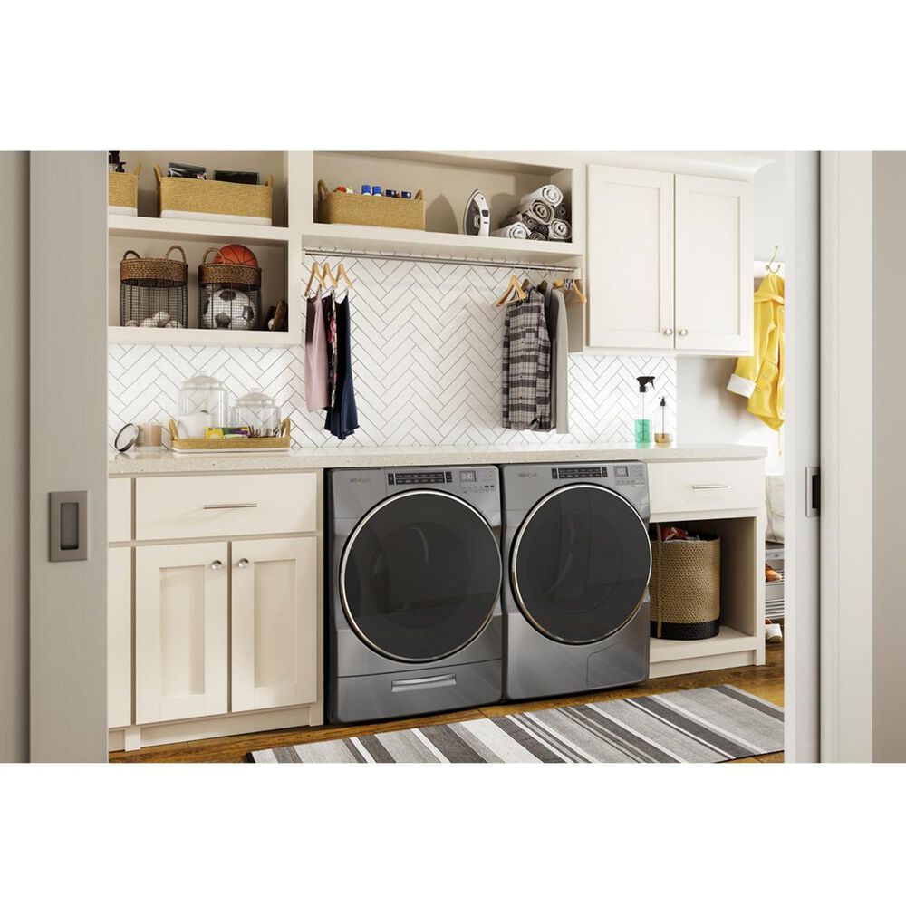 Whirlpool 7.4 Cu. Ft. Heat Pump Electric Dryer with Steam in Chrome Shadow, , large