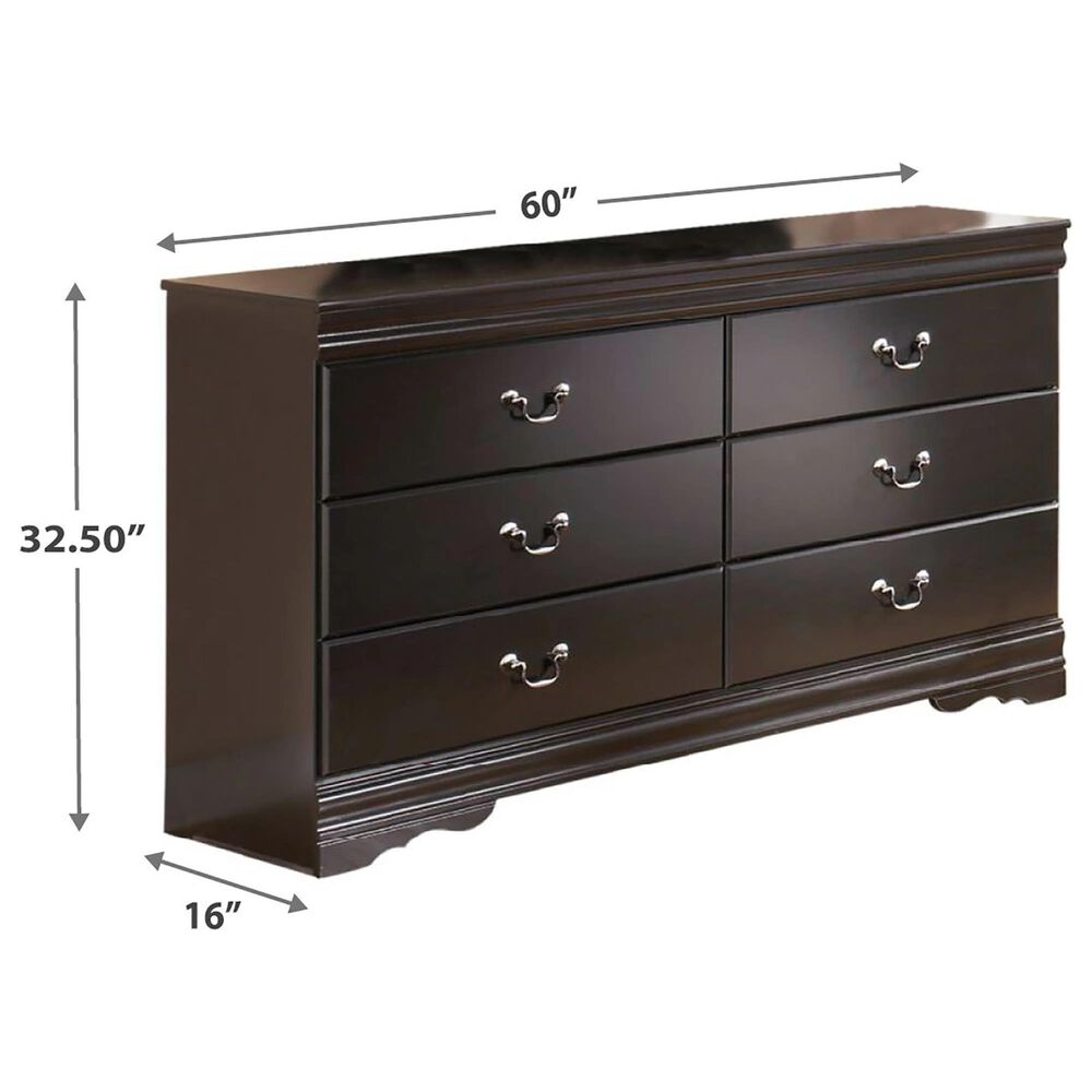 Signature Design by Ashley Huey Vineyard 6-Drawer Dresser and Mirror in Black, , large