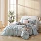 Bebajen Zako Peach Leaves on Sage 5-Piece Queen Comforter Set in Sage Green, Bronze Peache and Beige, , large