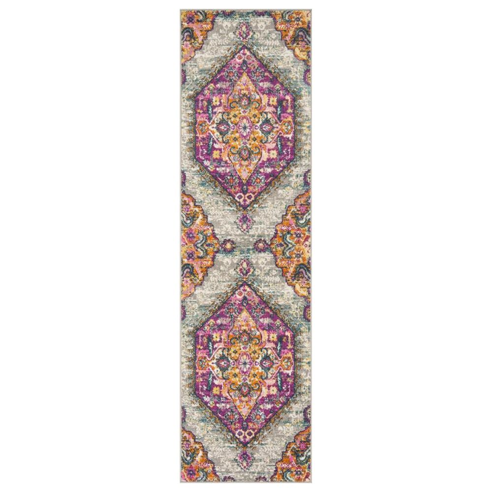 Safavieh Madison MAD119G 2"3" x 8" Light Grey and Fuchsia Runner, , large