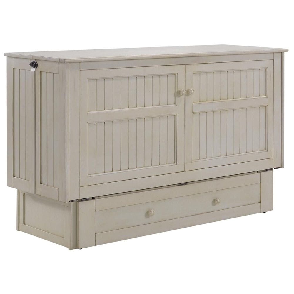 New Day Furniture Daisy Murphy Cabinet Bed with Mattress in Buttercream, , large