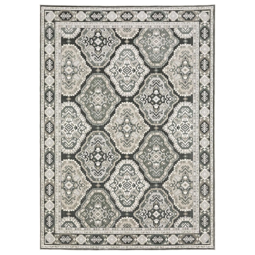 Oriental Weavers Ellington 9"10" x 12"10" Grey and Ivory Area Rug, , large