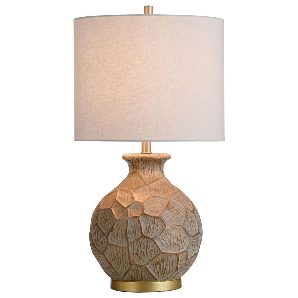 Flair Industries Baffo Table Lamp in Light Gold and Silver Sage, , large