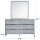 New Heritage Design Kailani 6-Drawer Dresser and Mirror in Gray, , large