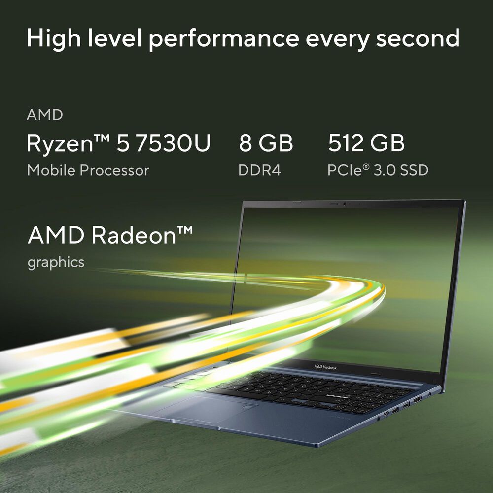 ASUS 15&quot; Vivobook 15 Laptop | AMD Ryzen 5 7530U - 8GB RAM - AMD Radeon Graphics - 512GB SSD in Quiet Blue, , large